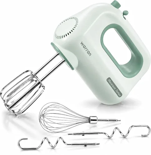 Batidora de mano eléctrica compacta y ligera de 300W, con potente motor DC silencioso para hornear, pasteles, brownies, masa para galletas, ideal