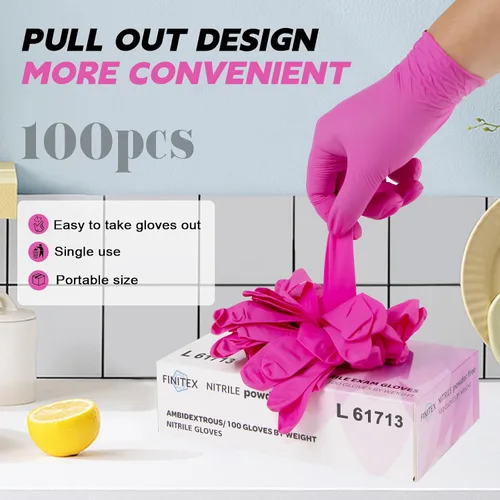 Miniatura 8 de FINITEX Nitrile Disposable Latex-Free Gloves - 3.5mil 100/1000PCS Powder-Free Latex Free Cleaning Medical Exam Food Gloves