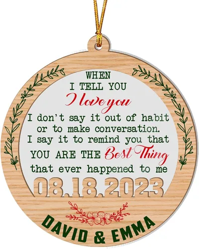 Miniatura 14 de V VIBEPY Impreso en toda la superficie, sin vidrio real, adornos personalizados para parejas, adornos de 3.5 pulgadas, 2 capas, decoraciones