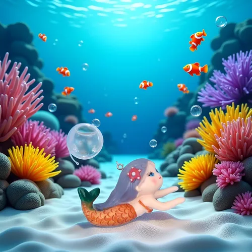 Miniatura 3 de GANPUB Decoración flotante de pecera, sirena de peces de acuario, adornos, decoración llamativa, dibujos animados de mascotas acuáticas, figuras