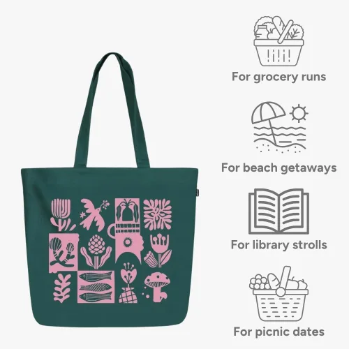 Miniatura 44 de Ecoright Bolsa de lona estética para mujer, bolsa grande con cremallera y bolsillo, bolsa de mano para mujer, para yoga, trabajo, playa