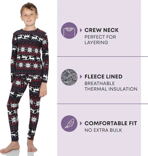 Miniatura 115 de Rocky Ropa interior térmica para niños, ropa interior larga para niños, capa base para clima frío/esquí