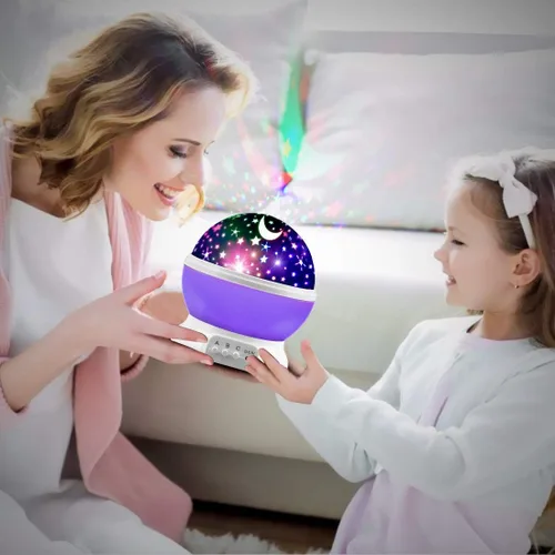 Miniatura 6 de Lámpara de iluminación nocturna [4 cuentas LED, 3 modelos, cable USB de 4.9 pies), romántica rotación proyector Cosmos Estrella Cielo Luna, rotación