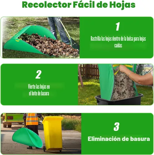 Miniatura 5 de UQM Recolector de hojas, bolsas emergentes portátiles para hojas, herramientas plegables para recoger hojas, número de patente D1005635, bolsas
