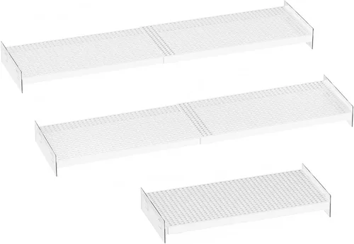 Miniatura 9 de Organizador de estantes de tensión de armario, estante de almacenamiento expandible de metal resistente, separador divisor para gabinete, armario