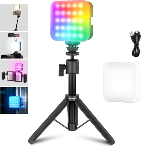 Miniatura 13 de NEEWER RGB62 Luz de video RGB magnética con control de APP mejorado, luz de cámara LED de color completo a 360° con 3 Cold Shoes CRI97+ 2500K-8500K