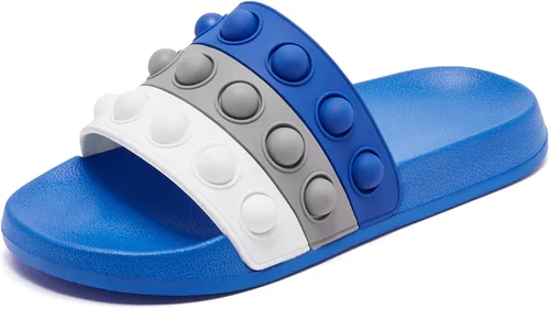 Engtoy Sandalias para niños y niñas, unisex, ligeras, antideslizantes, puntera abierta, cómodas, para ducha, playa, divertidas sandalias