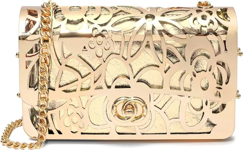 Miniatura 15 de CARIEDO Bolso Elegante de Noche para Mujer, Elegante Bolso de Mano de Terciopelo Exquisito, Bolso de Metal Hueco, para Promesa, Boda, Fiesta