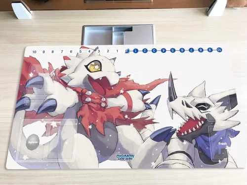 Nueva Alfombrilla de Juego Mlikemat Digimon DTCG Mat Gammamon TCG CCG OCG Alfombrilla de Juego de Cartas Coleccionables con Zonas + Bolsa Gratis