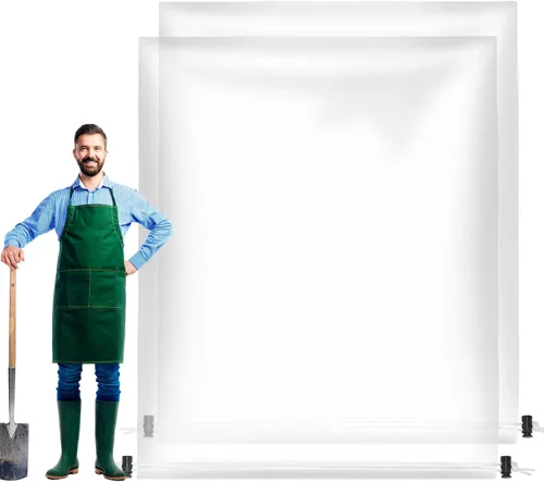 Miniatura 11 de ANPHSIN 6 piezas de película de invierno para plantas con cordón, cubierta de plástico de 35 x 59 pulgadas, protección contra congelación, bolsa