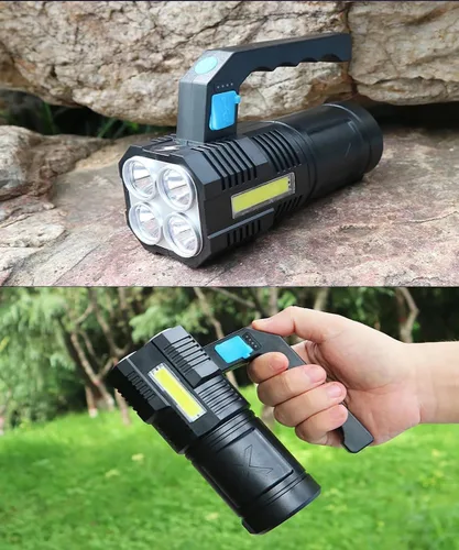 Miniatura 6 de Linterna recargable USB de alto lúmenes, linterna de camping con 4 potentes cuentas LED, linterna de mano para el hogar, 4 modos, impermeable
