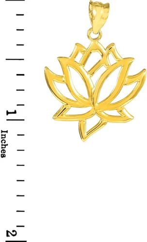Miniatura 2 de Colgante de flor de loto de oro amarillo de 10 quilates