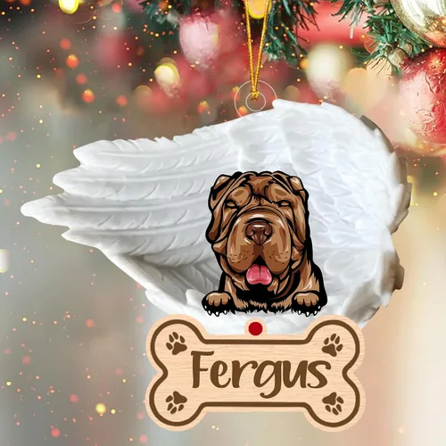 Miniatura 38 de Adorno de perro afgano de 1 ángel, adorno acrílico 2D personalizado conmemorativo para perros, regalo por pérdida de mascotas, regalo