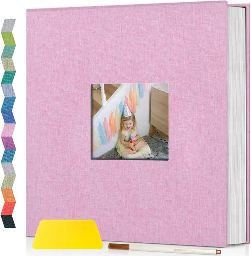 Miniatura 11 de popotop Álbum de fotos autoadhesivo con ventana de visualización de imágenes, kit de suministros de scrapbooking DIY de 40 páginas para fotos de 4x6