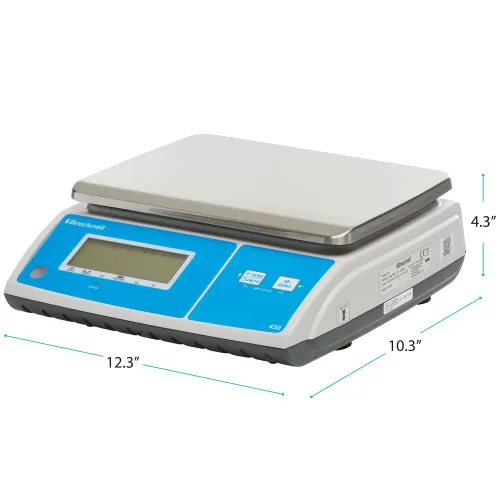 Miniatura 2 de Brecknell Modelo 430 - Báscula digital para control de porciones, blanco/plateado/azul, capacidad de 30 libras (430-30)