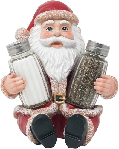Fantástico juego de salero y pimentero de Papá Noel como soporte de exhibición, estatua para decoración de cocina de Navidad y decoraciones