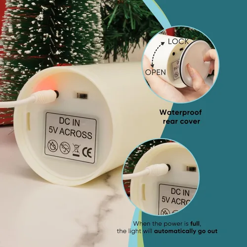 Miniatura 7 de Homemory - Velas recargables sin llama, velas LED, velas operadas por baterías con control remoto y temporizadores, impermeables para exteriores