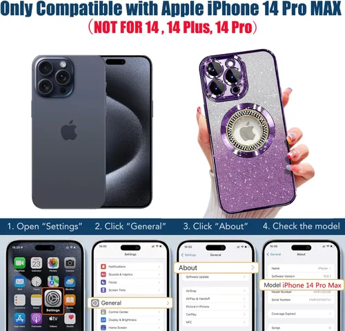 Miniatura 48 de Misscase Funda magnética con purpurina para iPhone 11 compatible con MagSafe, protección completa, delgada, a prueba de golpes, antiarañazos