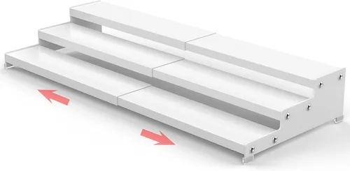 Jojocross Organizador de especias para gabinete, almacenamiento de especias expandible de 3 niveles, ideal para armarios de cocina, armario, Blanco