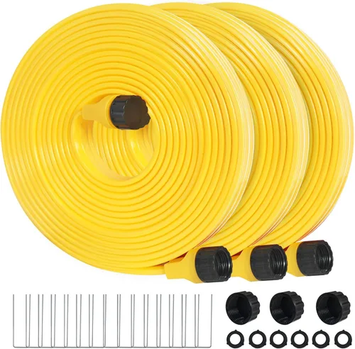 Manguera de riego de 15 pies, paquete de 3, manguera corta flexible para rociadores para patio, sistema de manguera de riego por goteo de césped