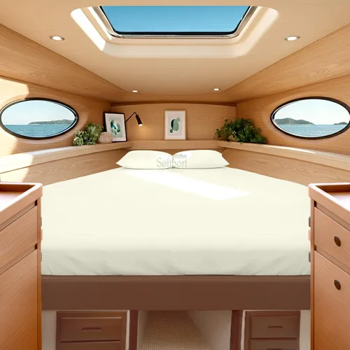 Miniatura 22 de Universal V Berth - Juego de sábanas de 4 piezas para barco, 100% algodón egipcio, la mejor ropa de cama de barco V, se adapta a colchones de hasta