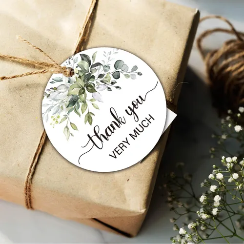 Miniatura 4 de 50 etiquetas de regalo con texto en inglés "Thank you" para bodas, despedidas de soltera, cumpleaños, fiestas, baby showers, redondas de 2 pulgadas