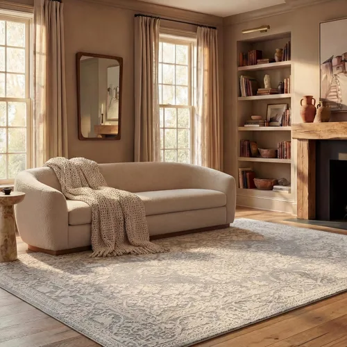 Miniatura 13 de SAFAVIEH Alfombra de área de 9x12 pies - Colección Reflection - Grande - Beige y crema, no desprende pelusa y es fácil de limpiar, ideal para sala