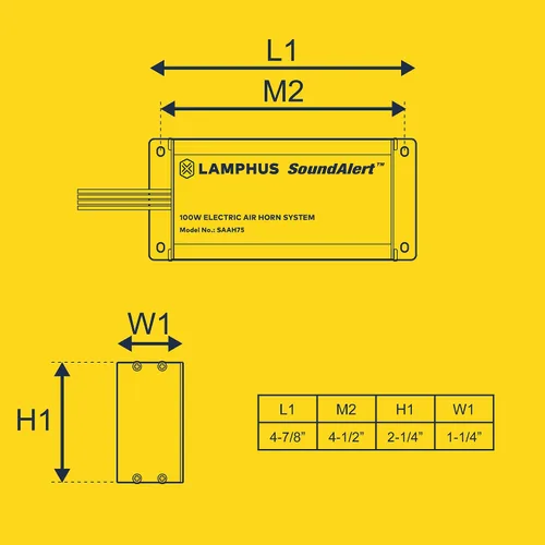 Miniatura 7 de LAMPHUS SoundAlert kit de amplificador de bocina de aire para policía de 100W [altavoz delgado de 118-124 dB]