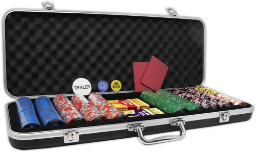 Miniatura 6 de DA VINCI Unicorn All Clay - Juego de fichas de póquer con 500 fichas auténticas de casino con peso de 0.32 oz, funda ABS negra, 2 barajas de cartas