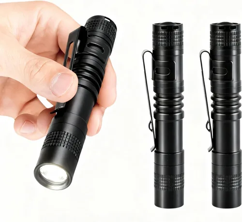 Mini linterna, paquete de 3 linternas de bolsillo, linternas de luz para bolígrafo pequeño con clip, linternas portátiles con batería AAA, ideales