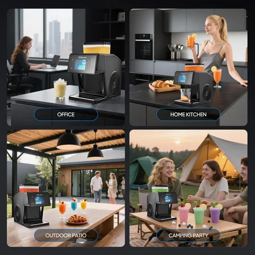 Miniatura 9 de Stillstorm Máquina de hielo afeitado Máquina de cono de nieve No necesita hielo, máquina de copo de nieve con tecnología RapidChill, Auto-Clean Negro