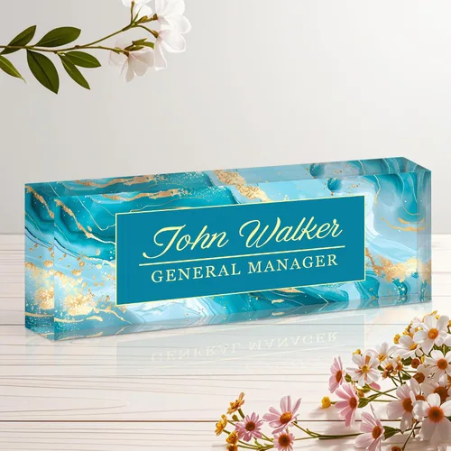 Miniatura 19 de Placa de nombre personalizada para escritorio, letrero de nombre de escritorio acrílico personalizado, regalos de agradecimiento de oficina