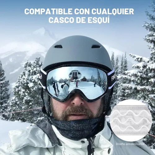 Miniatura 6 de Findway - Gafas de esquí para usar sobre anteojos, para nieve y snowboard, para hombre, mujer y jóvenes, 100 % protección contra rayos ultravioleta