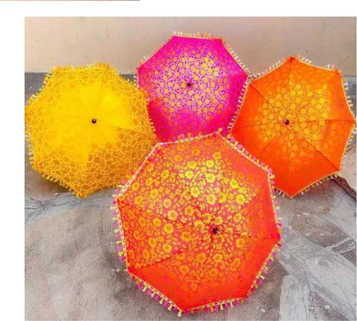 CRAFT Store - Paraguas de boda indio sombrillas decorativas coloridas al por mayor lote dorado impreso