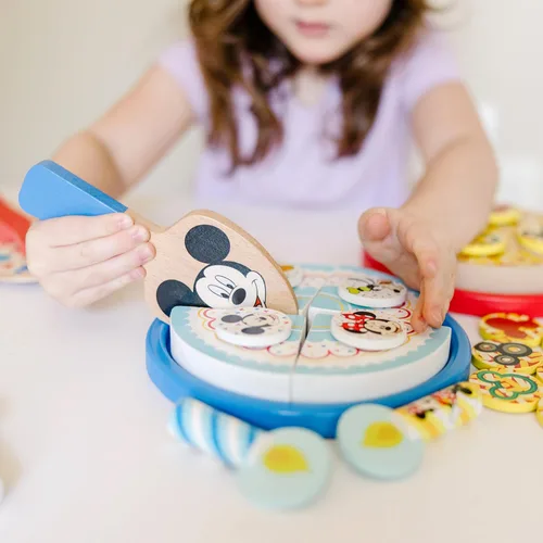 Miniatura 8 de Melissa & Doug Mickey Mouse - Juego de pizza de madera y pastel de cumpleaños (32 piezas) - Play Food