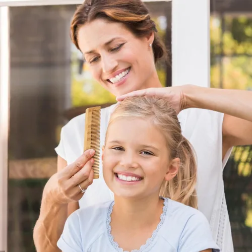 Miniatura 4 de Beavorty 5 peines de madera de bambú antiestático peine de madera natural peine de madera natural bigote peinado bolsillo peine para mujeres hombres