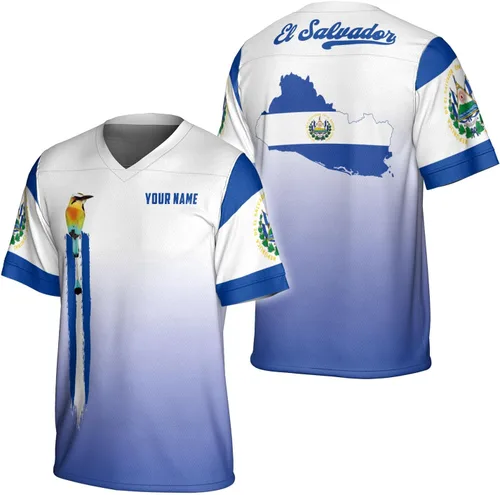 Miniatura 17 de Camiseta de fútbol de El Salvador personalizada de El Salvador Jersey de fútbol de El Salvador para hombres, camisas de El Salvador 3D