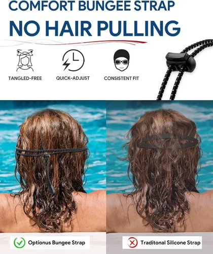 Miniatura 4 de Swim Goggles, Polarized Adult Swimming Goggles Bungee Strap No Hair Pulling Anti-fog Pool Goggles for Men Women