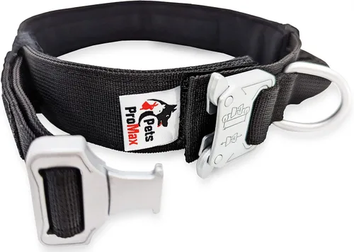 Miniatura 3 de Collar táctico para perro [collar de perro de caza K9 de calidad militar], collar táctico resistente con hebilla de metal y asa de control