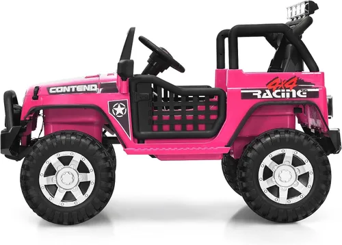 Miniatura 9 de Costzon - Camioneta de paseo de 2 plazas, vehículo eléctrico accionado a batería de 12 V con control remoto, 2 velocidades, suspensión de resorte