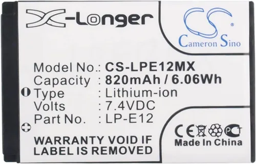 Miniatura 4 de VINTRONS - Batería de repuesto para Canon EOS 100D, EOS M, EOS-M (820 mAh/6.06 Wh)
