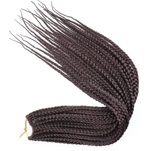 Miniatura 14 de 6 paquetes/lote (14/18/24/30) pulgadas, 0.4 in, 20 hebras por paquete, 3 extensiones de cabello trenzado de ganchillo finas, diámetro 3X
