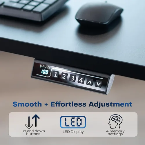 Miniatura 6 de VIVO DESK-KIT-1W4W - Escritorio eléctrico de pie de 43 x 24 pulgadas, ajuste de altura de memoria, serie 1B, parte superior blanca de una pieza