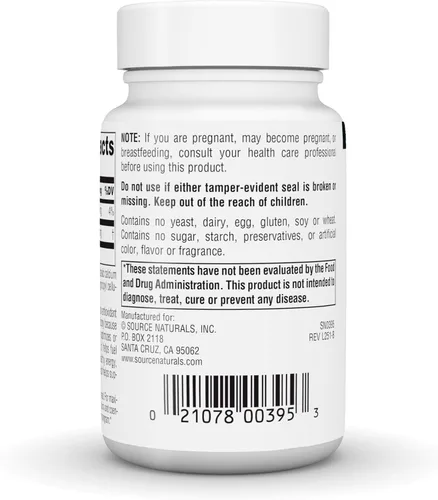 Miniatura 4 de Source Naturals Ácido Alfa Lipoico, Protección Antioxidante* - 200 mg - 60 Tabletas