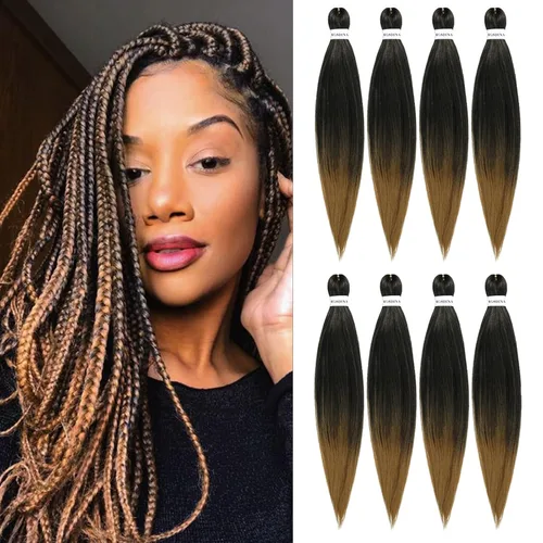 Miniatura 13 de Cabello trenzado preestirado - 12 pulgadas, 8 paquetes, cabello trenzado corto natural negro para trenzas torcidas o en caja, extensiones de cabello