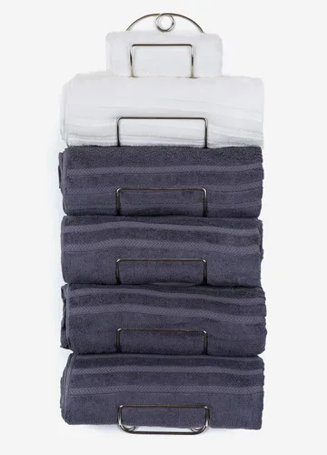 Miniatura 11 de Toallero de pared para baño, anaquel para toallas de baño, rejilla de metal para vinos