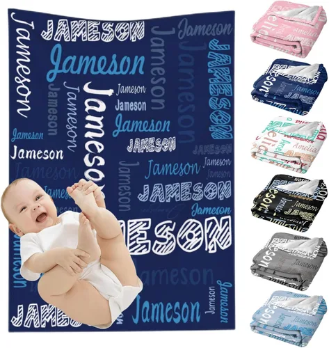 Miniatura 11 de Mantas de bebé personalizadas para niñas y niños, regalos personalizados para bebés, niñas y niños