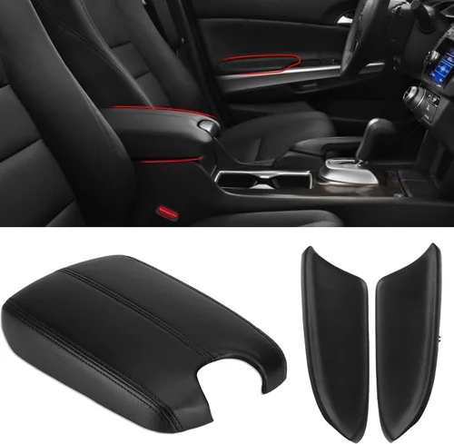 Miniatura 10 de Compatible con paneles de puerta de Honda Accord Tapa de apoyabrazos 2008-2012, 2 piezas de cubierta de apoyabrazos de panel de puerta de cuero PU