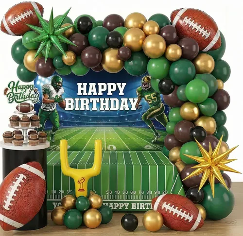 Miniatura 9 de Decoraciones de fiesta de cumpleaños de béisbol y con arco de globos rojo, blanco, azul marino y nude, guantes de bate de béisbol, globos de papel