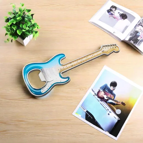 Miniatura 3 de 1 pieza/set abridor de botellas de cerveza en forma de guitarra, abridor de botellas de regalo para cocina, gadgets para bebedores amantes de la Azul
